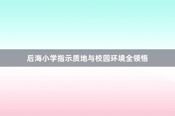 后海小学指示质地与校园环境全领悟